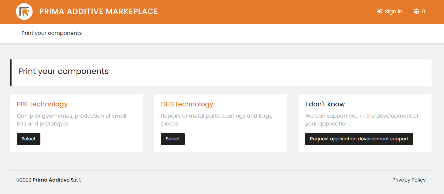 Prima Additive Marketplace